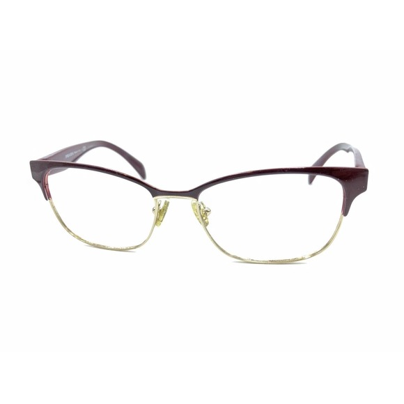 Prada VPR 65R UAN-1O1 Gold Dark Red Eyeglasses Frames 53-16 140 Italy Designer - Picture 8 of 12